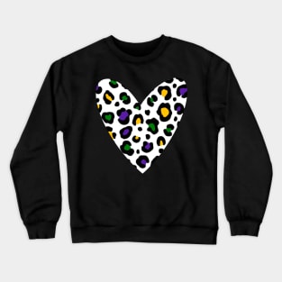 Leopard Mardi Gras Heart Crewneck Sweatshirt